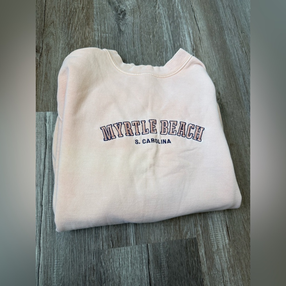 VTG U.S. Vintage Myrtle Beach Sweatshirt Pullover Crewneck Light Pink Size XS S - Picture 10 of 11